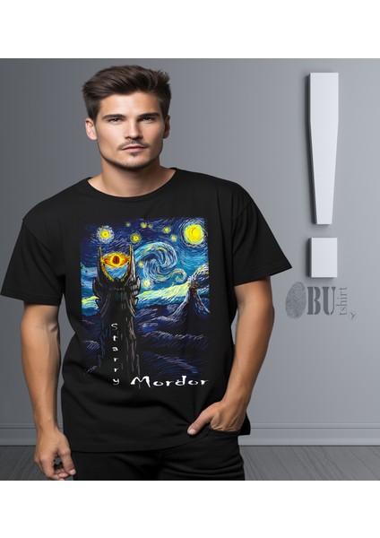 'starry Mordor – Yüzüklerin Efendisi-Van Gogh‘ Baskılı 'regular-Fit' Unisex Tişört modelleri
