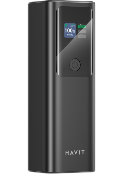 PB50 PD140W Dijital Ekranlı 27000MAH Yüksek Kapasiteli Powerbank – Siyah