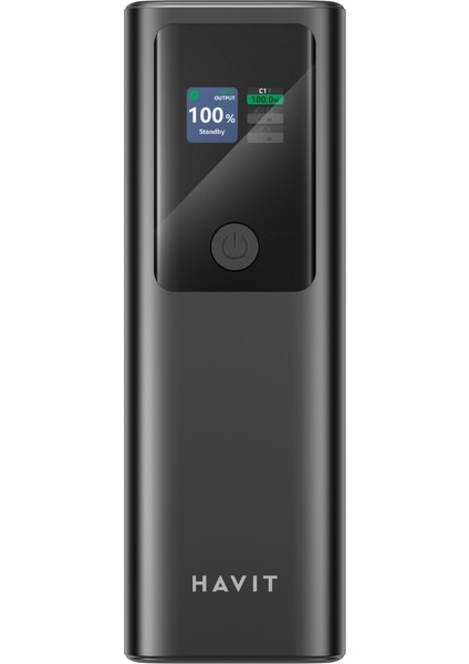 PB50 PD140W Dijital Ekranlı 27000MAH Yüksek Kapasiteli Powerbank – Siyah