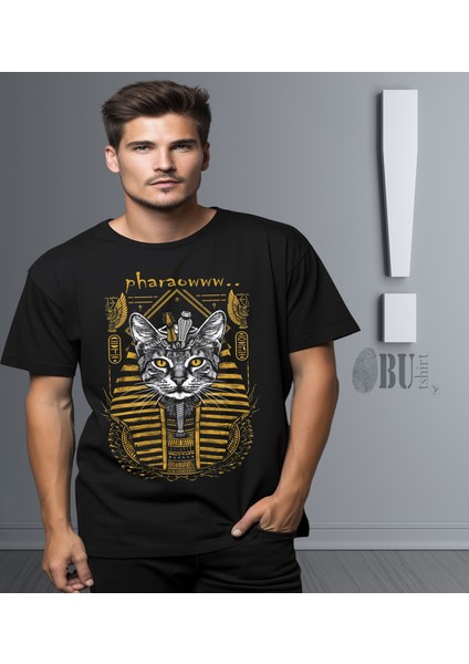 'pharaoh Cat‘ Baskılı 'regular-Fit' Unisex Tişört modelleri