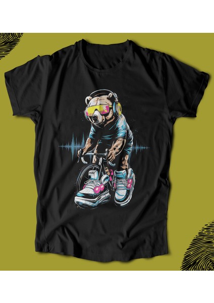 'teddy Bear – The Biker‘ Baskılı 'regular-Fit' Unisex Tişört