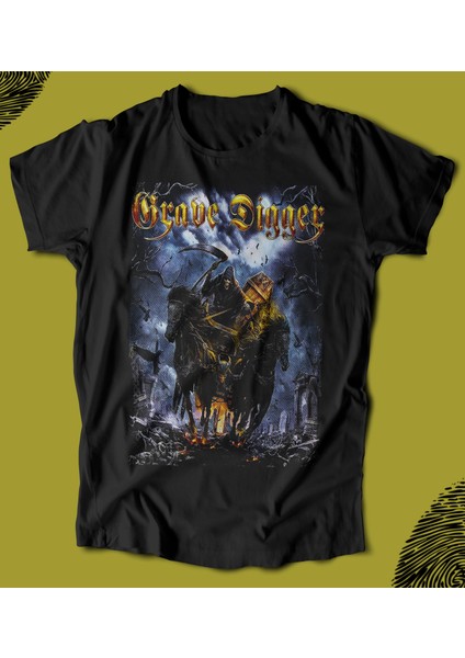 'grave Digger‘ Baskılı 'regular-Fit' Unisex Tişört