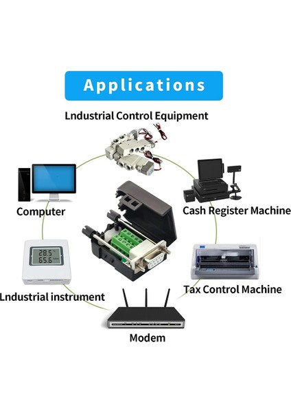 Db9 Lehimsiz RS232 D-Sub Seri 9pin Port Terminali Erkek Dişi Adaptör Konnektör Kesme Kartı (2-Erkek+2-Dişi) (Yurt Dışından)