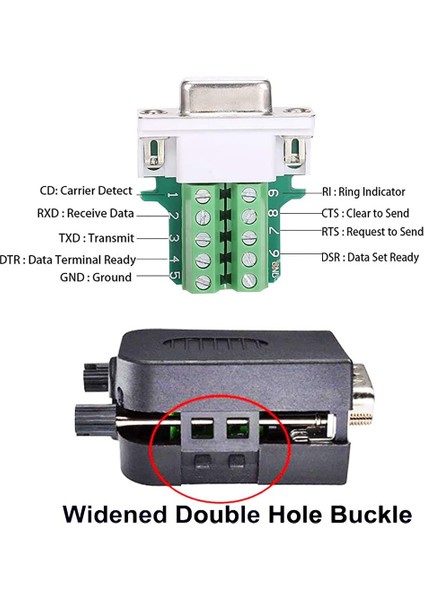Db9 Lehimsiz RS232 D-Sub Seri 9pin Port Terminali Erkek Dişi Adaptör Konnektör Kesme Kartı (2-Erkek+2-Dişi) (Yurt Dışından)