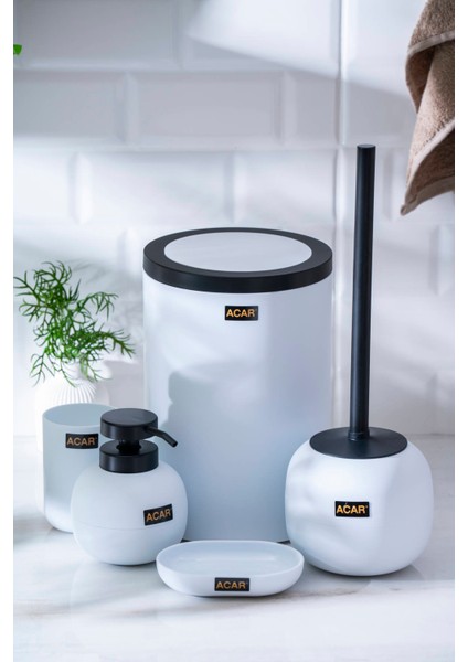 Astoria Akrilik 5 Parça Banyo Seti - Beyaz