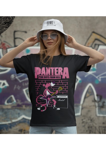 'pantera - Pink Boys From Hell‘ Baskılı 'regular-Fit' Unisex Tişört fiyatları