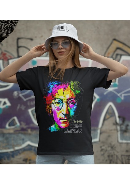 ' John Lennon – The Beetles‘ Baskılı 'regular-Fit' Unisex Tişört fiyatları