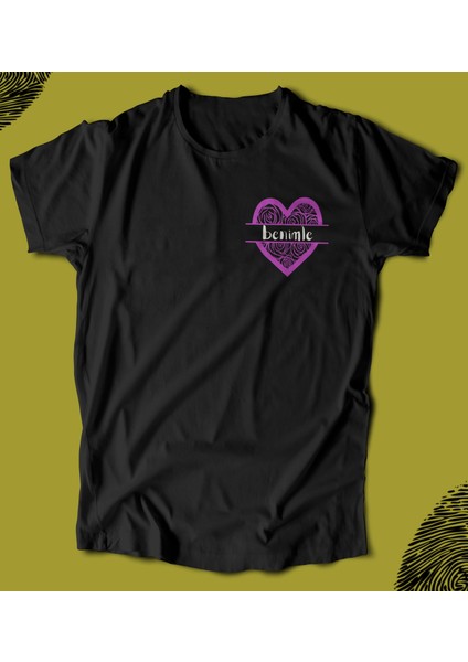 'be Mine Heart - Sevgiliye Özel Konsept‘ Baskılı 'regular-Fit' Unisex Tişört