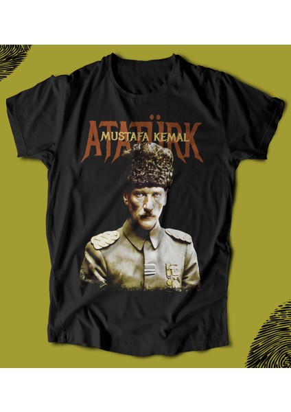 'mustafa Kemal Atatürk‘ Baskılı 'regular-Fit' Unisex Tişört