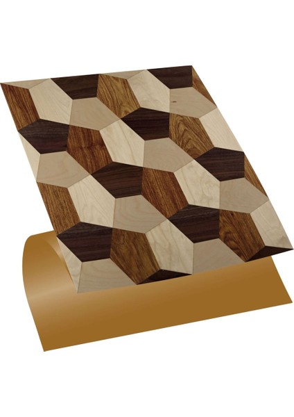 Kendinden Yapışkanlı Geometrik Ahşap Desenli Pvc Karo 30X30 cm (33 Adet) 3 M2
