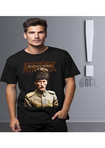 'mustafa Kemal Atatürk‘ Baskılı 'regular-Fit' Unisex Tişört
