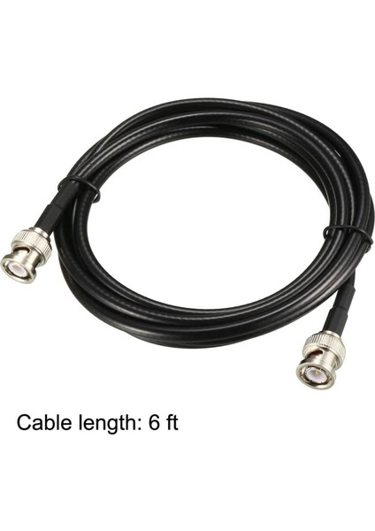 RG58 Koaksiyel Kablo Bnc Erkek - Bnc Erkek Konnektörlü 50 Ohm 6 Ft 2 Adet (Yurt Dışından)