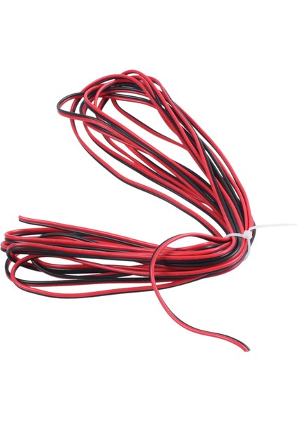 Araba Oto Hoparlör Için 5m 22AWG Kırmızı Siyah Çift Çekirdekli Elektrik Kablo Teli (Yurt Dışından)