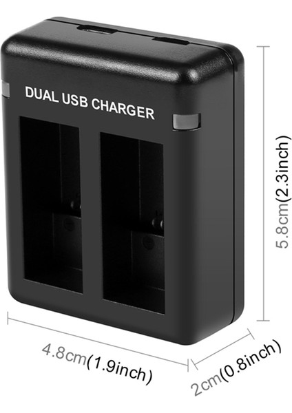 Gopro HERO11 Siyah / Hero9 Siyah / HERO10 USB Çift Bağlantı Noktası Yuvası Çift Pil Şarj Cihazı Siyah Aksiyon Kamera Aksesuarı (Yurt Dışından)