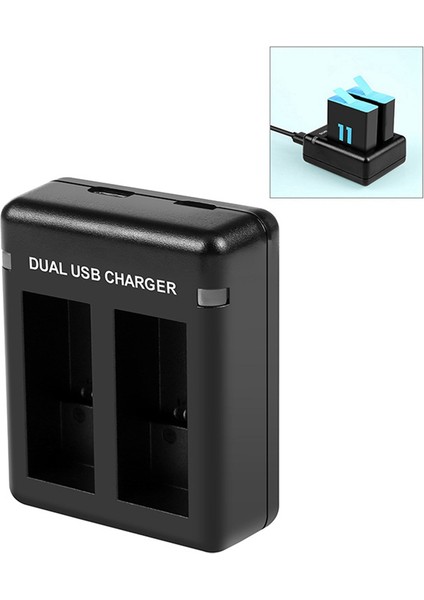 Gopro HERO11 Siyah / Hero9 Siyah / HERO10 USB Çift Bağlantı Noktası Yuvası Çift Pil Şarj Cihazı Siyah Aksiyon Kamera Aksesuarı (Yurt Dışından)