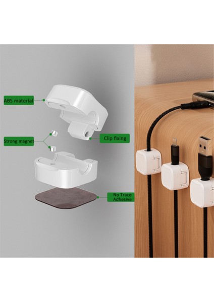 Manyetik Kablo Klipsleri Kablo Yöneticisi Kablo Tutucu Iz Bırakmayan Manyetik Yapışkan Kablo Düzenleyici Klips Fiş Kancası Beyaz (Yurt Dışından) fırsatları