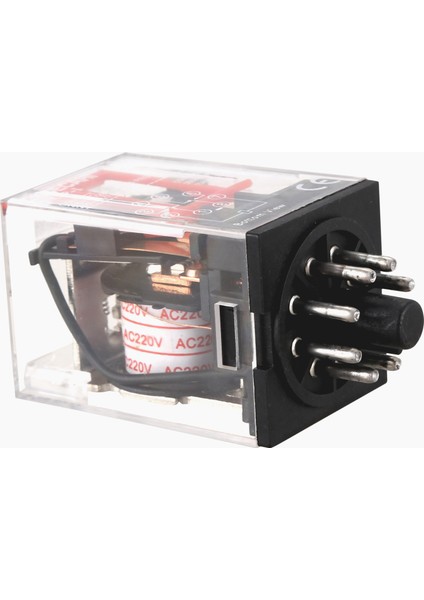 MK2P-I Şeffaf Kabuk Dpdt AC220V Bobin Güç Rölesi Soket Tabanı (Yurt Dışından)