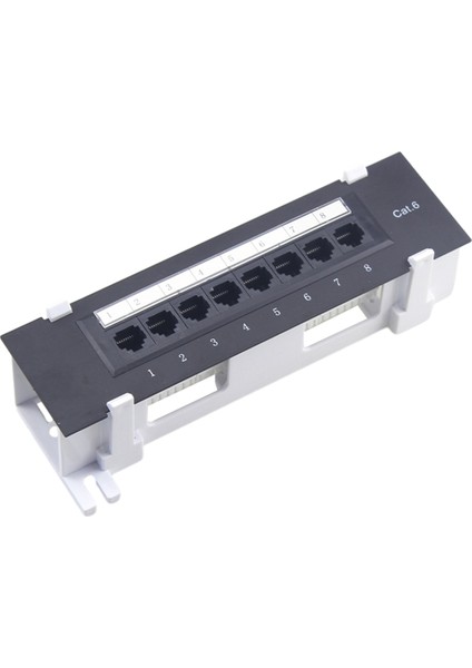 Cat.6 Için 8 Portlu Patch Panel Çok Yönlü Veri Merkezi Plastik Duvar Montajı Bilgisayar Ev Kablolama Sunucu Odası Ofis (Yurt Dışından)
