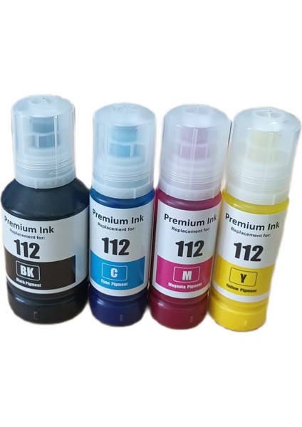 Epson Ecotank 112 Uyumlu 4 Lü Mürekkep Set Epson Ecotank 112 Uyumlu 4 Lü Mürekkep Set