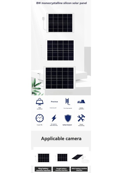 Google Kamera Güvenlik Kamerası Dış Mekan Için IP65 Su Geçirmez Uzatma Kablosuyla 8W Güneş Paneli (Yurt Dışından) indirimleri