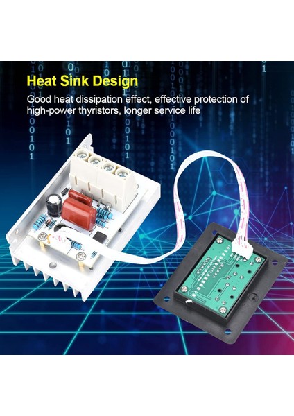 Dimmer Anahtarı, 10000W Scr Dijital Voltaj Regülatörü Hız Kontrolü Dimmer Termostat Ac 220V 80A (Yurt Dışından)