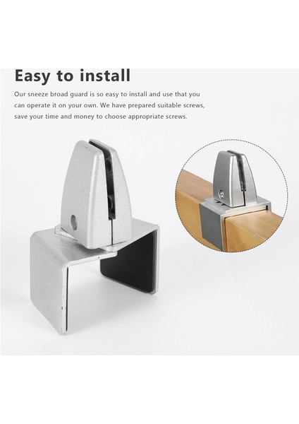 2 Paket Gümüş Hapşırma Koruma Kelepçe Desteği Ofis Masası Bölme Tutucu Ayarlanabilir Masa Sabitleme Ekran Klipsi (Yurt Dışından) modelleri