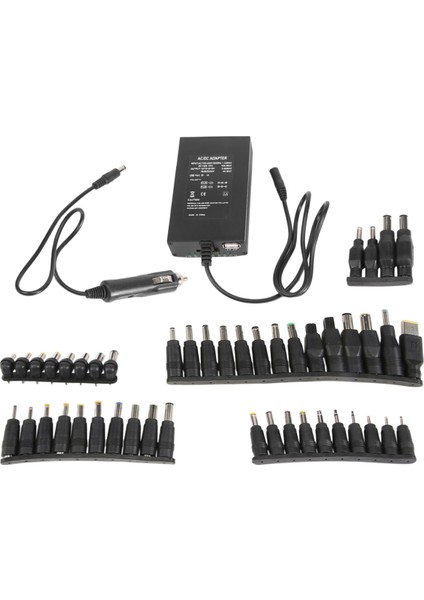 Evrensel 12V-24V Ac Güç Adaptörü Ayarlanabilir Araç Ev Şarj Cihazı USB12V Güç Kaynağı 100W 5A Dizüstü Bilgisayar 38 Adet Dc Konnektörlü (Yurt Dışından)