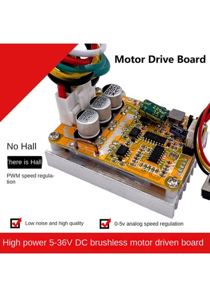 5-35V Bldc Üç Fazlı Dc Fırçasız Motor Kontrol Cihazı 350W Motor Kontrol Sürücü Kartı (Salonsuz) (Yurt Dışından)