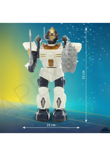 Oyuncak Işıklı Sesli Müzikli Hareketli Roket Atan Interaktif Robot Beyaz modelleri
