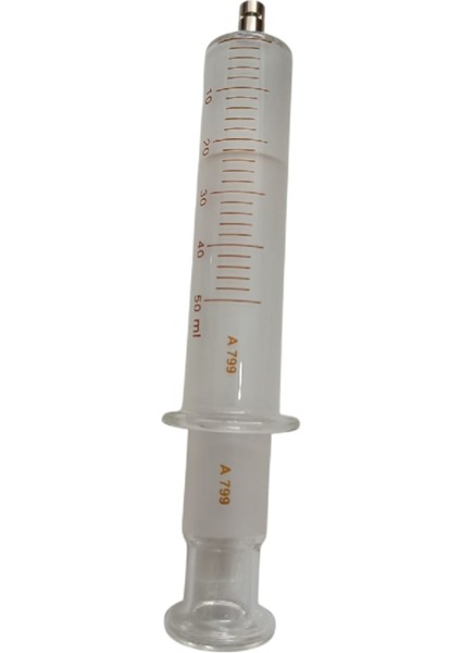 Cam Enjektör Luer Lock Uçlu Eternematik (Cam) Enjektör 50 Ml, Cam Enjektör 50ML