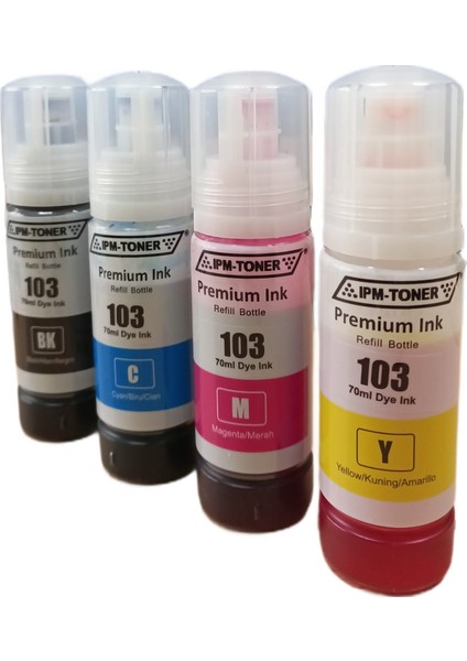 Epson Ecotank 103 Uyumlu Mürekkep Set 4X70ML Epson Ecotank 103 Uyumlu Mürekkep Set 4X70ML fiyatları