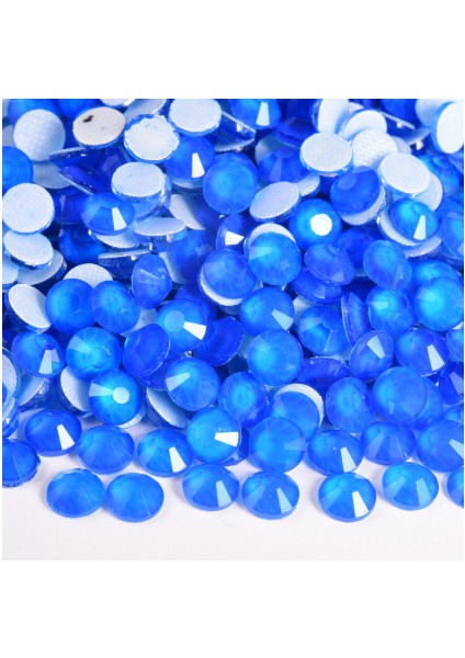 Premium Kalite Altı Düz Ütü Ile Yapışan (Hotfix) Kristal Taş SS20 (4.6-4.8mm) Blue Neon (720 Adet)