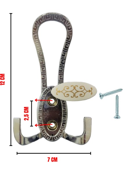 Krom Desenli Vestiyer Portmanto 2 Adet Askılık Metal