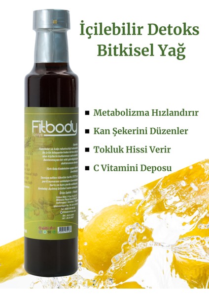 İçilebilir Bitkisel Yağ Karışımı Yağ Detox Fit Görünüme Destek Karışım