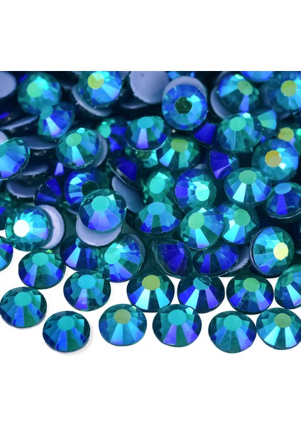 Premium Kalite Altı Düz Ütü Ile Yapışan (Hotfix) Kristal Taş SS20 (4.6-4.8mm) Blue Zircon Ab (10 Gross - 1440 Adet)