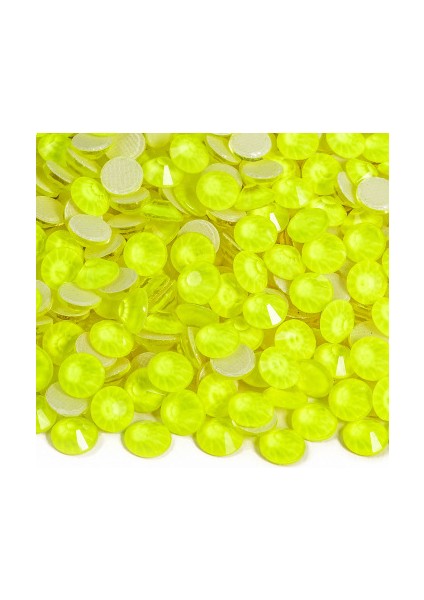 Premium Kalite Altı Düz Ütü Ile Yapışan (Hotfix) Kristal Taş SS20 (4.6-4.8mm) Citrine Neon (720 Adet)