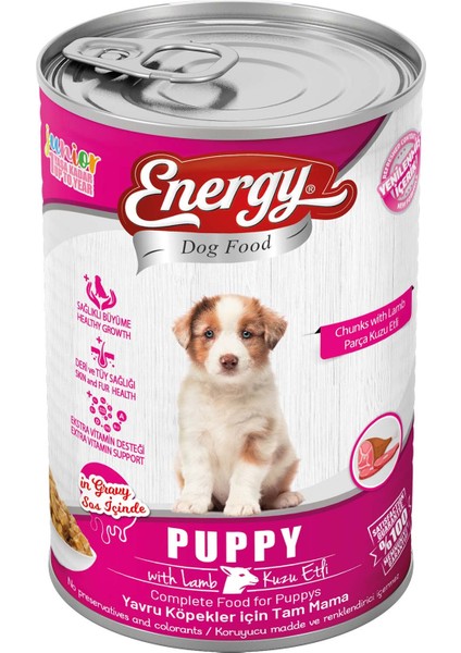 Kuzu Etli Islak Yavru Köpek Maması 400 gr
