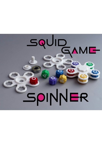 -Squid Game Gonggi Spinner 5 Taş Oyunu Için Çelik Bilyalı Set - 5 Renkli Taş Dönen Kapaklı Şekliyle