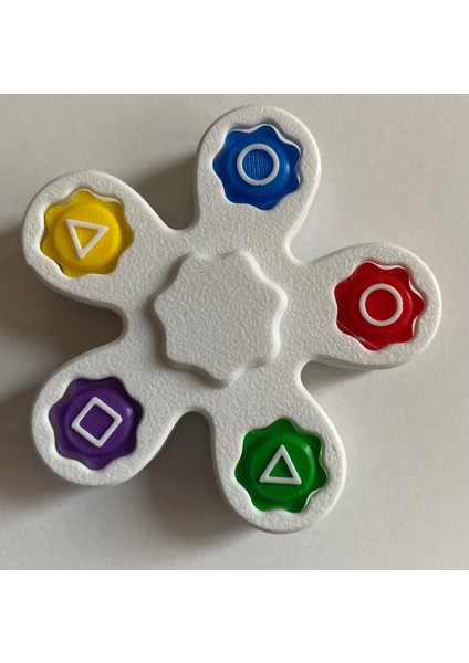 -Squid Game Gonggi Spinner 5 Taş Oyunu Için Çelik Bilyalı Set - 5 Renkli Taş Dönen Kapaklı Şekliyle