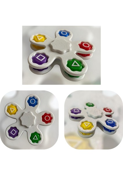 -Squid Game Gonggi Spinner 5 Taş Oyunu Için Çelik Bilyalı Set - 5 Renkli Taş Dönen Kapaklı Şekliyle