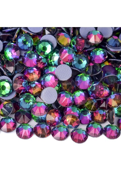 Ultra Premium Kalite (2088) Altı Düz Ütü Ile Yapışan (Hotfix) Kristal Taş SS16 (3.8-4mm) Green Volcano (10 Gross - 1440 Adet)