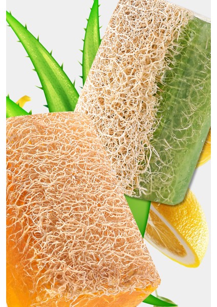 2'li Doğal Kabak Lifli Aloe Vera - Limon Sabunu 130G - Ferahlatıcı & Nemlendirici Peeling fiyatları