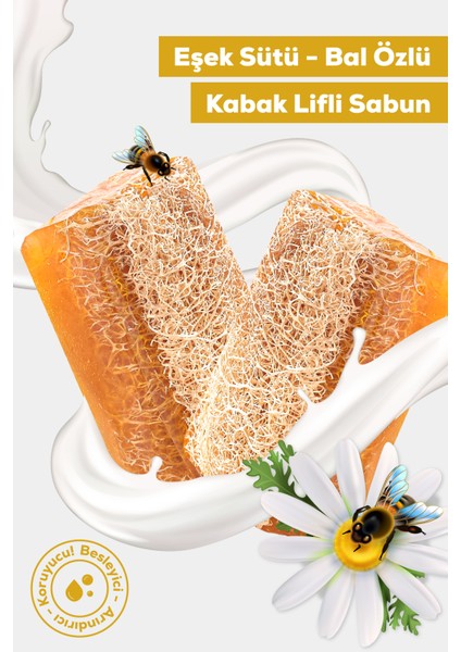 2'li Doğal Kabak Lifli Eşek Sütü ve Bal Sabunu 130G - Nemlendirici & Besleyici fiyatları