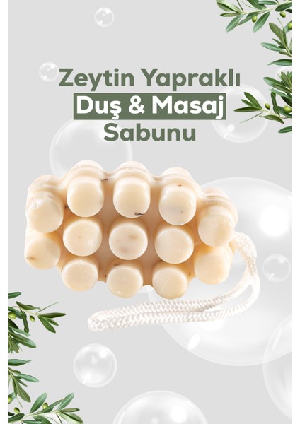 Duş ve Masaj Sabunu Zeytin Yapraklı 120G.- Doğal, Nemlendirici & Arındırıcı