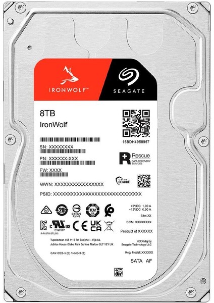 Ironwolf 8tb 7200RPM 256MB Sata3 ST8000VN004 Nas HDD