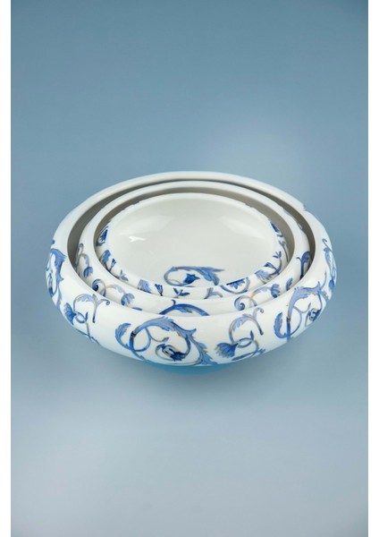Gold Blue 3 Boy Porselen Kase