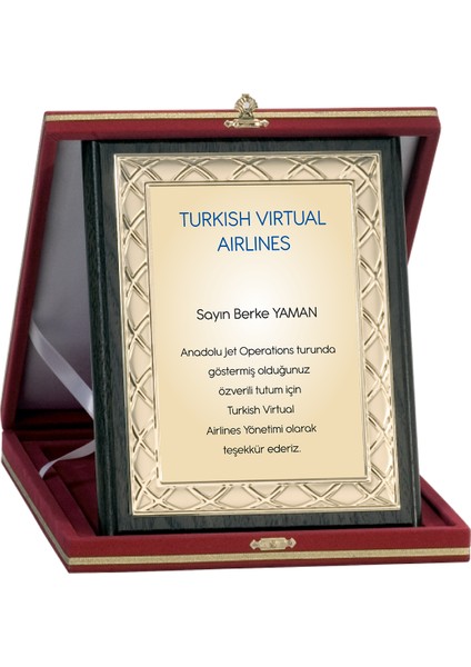 - Ahşap Plaketler - PL-057-M A - 18x24 cm