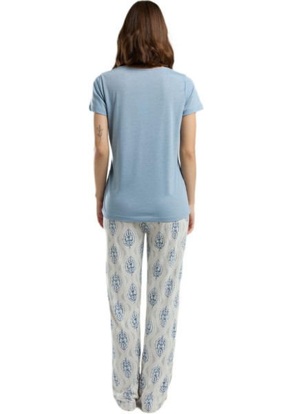 Kadın Mavi Pijama Takımı 3257-S