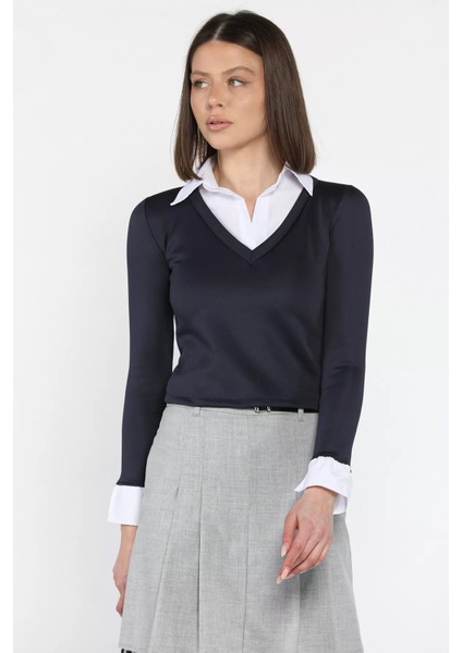 Kadın Gömlek Garnili Crop Bluz fiyatları