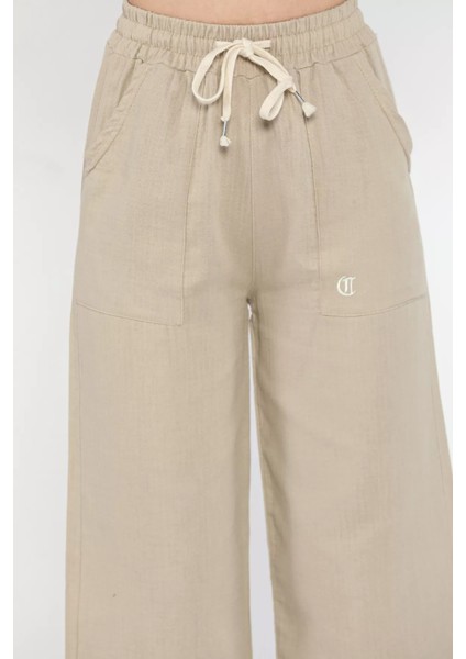 Bel Bağlamalı Kadın Bol Paça Pantolon fırsatları